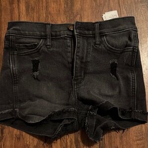 Hollister Black Distressed Jean Shorts